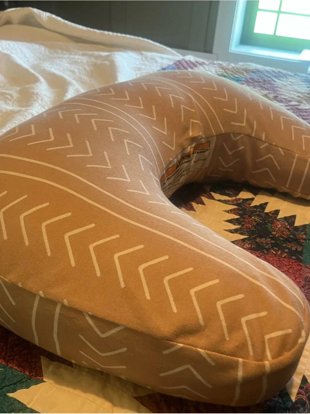 Boppy Tan Chevron Nursing Support Pillow